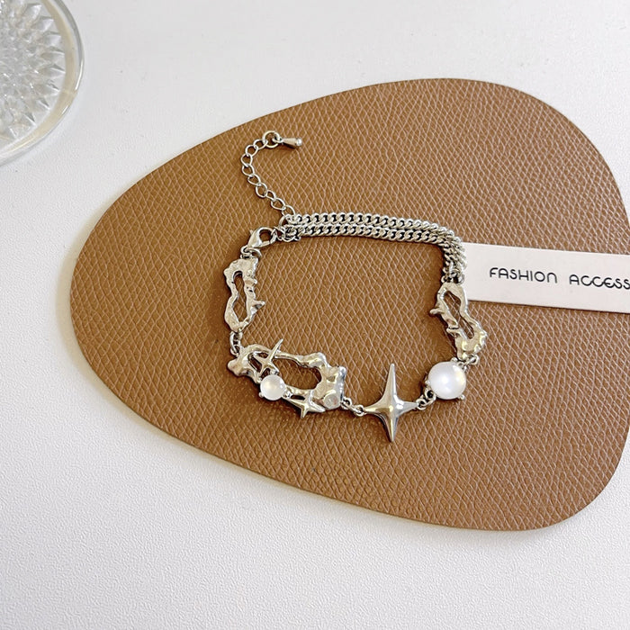 Wholesale Fashionable Irregular Hollow Design Bracelet Personalized Metal Grid Fashion