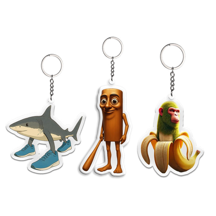 Wholesale Acrylic keychain Shanhaijing abstract backpack ornament