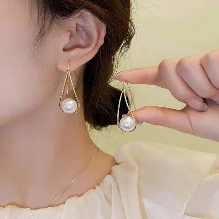 Wholesale Simple Alloy Pearl Earrings JDC-ES-TongS009