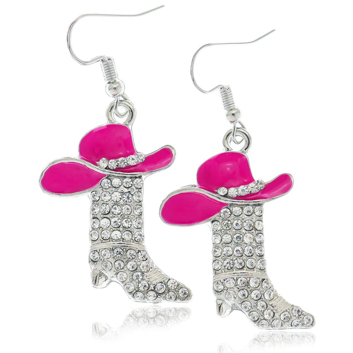 Wholesale Western boots earrings diamond pendant earrings