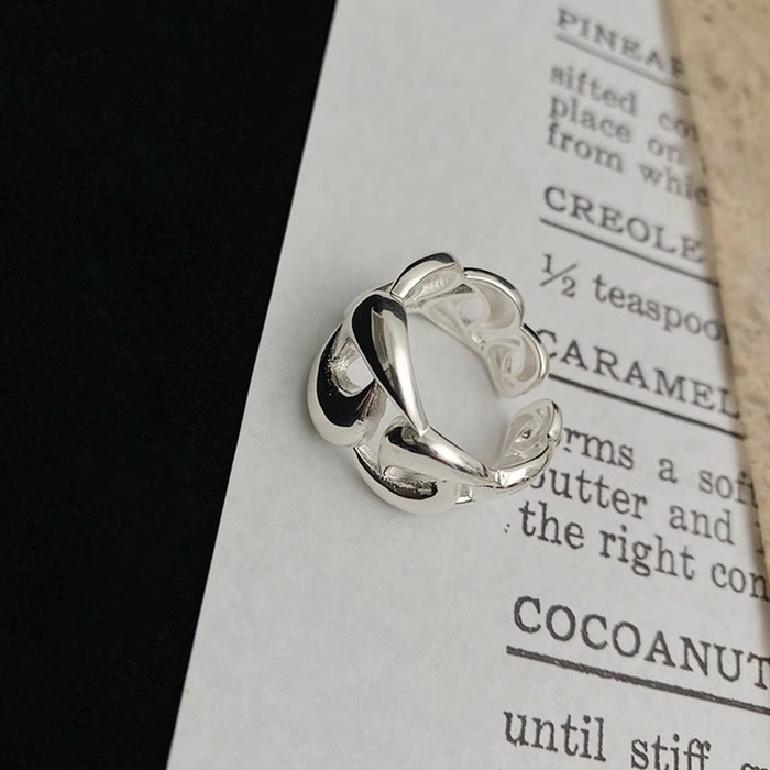 Wholesale Minimally hollowed out ring with niche design, high-end fashion, light luxury, adjustable opening, new jewelry