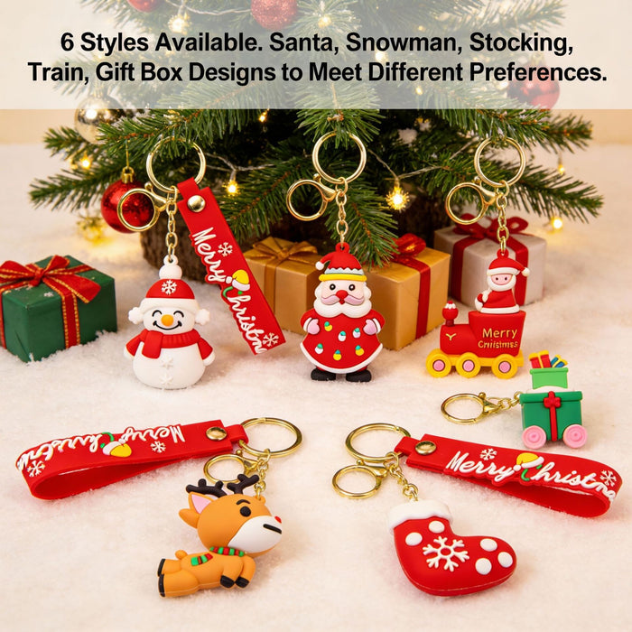 Wholesale 3D Christmas Doll Keychain PVC Bag Charm Trendy Gift for Boutique