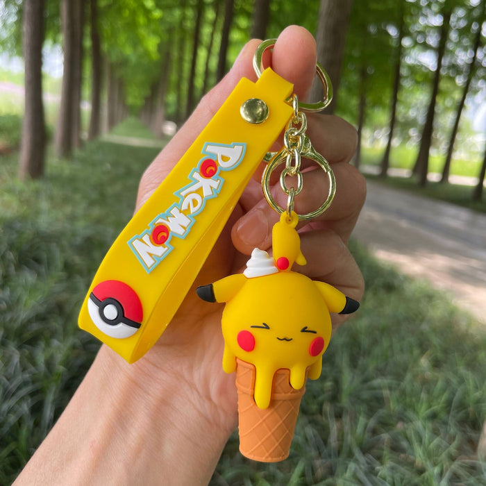 Wholesale Sweet cone ice cream ice cream keychain figurine backpack pendant car keychain