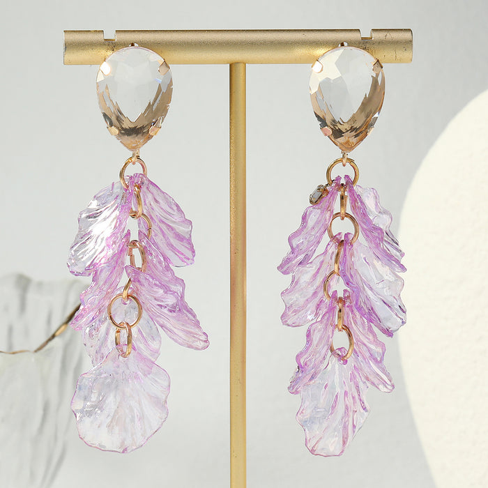 Wholesale Temperament petal pendant long earrings vacation style earrings earrings earrings