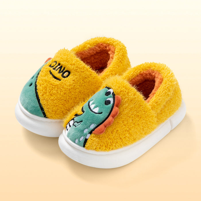 Wholesale Winter Children' s Cotton Slippers Bag Heel Girls Boys Dinosaur Indoor F Slippers Kids Baby Anti-slip Cotton Shoes