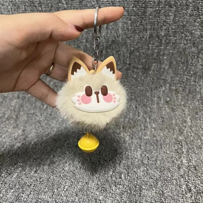 Wholesale Bell Luckily Cat Plush Pendant Keychain Bell Niche School Bag Girlfriend School Activity Doll Machine Gift