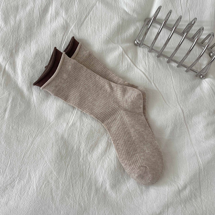 Wholesale Stacked socks versatile mid tube socks boneless rolled edge length tube socks