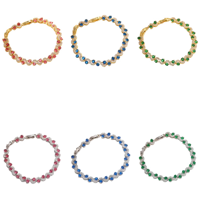 Wholesale Alloy Zirconia Bracelet Available in Various Colors
