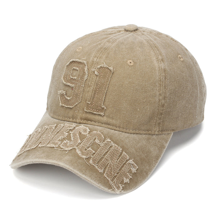 Wholesale Vintage Letter-Embroidered Soft Top Baseball Cap Sun Protection Hat for Men Women