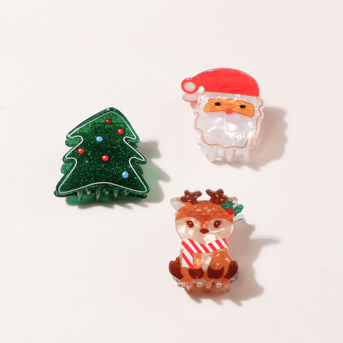 Wholesale Christmas PVC Claw Clips Cute Holiday Hair Accessories For Women Santa Tree Deer Motifs Chic Resale