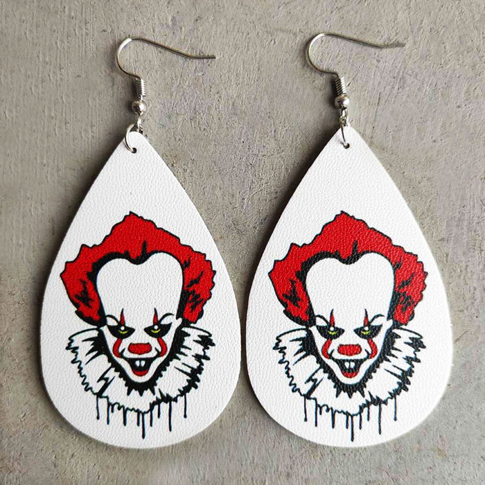 Wholesale Halloween Funny PU Leather Earrings JDC-ES-HeYi093