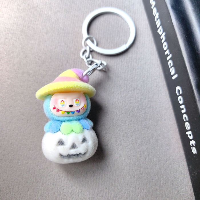 Wholesale Pumpkin  Flocking Punch Cute Phone Charm Bag Accessory