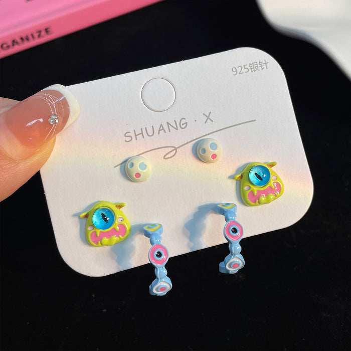 Wholesale Cartoon Monster Alloy Earrings JDC-ES-Shuangx012