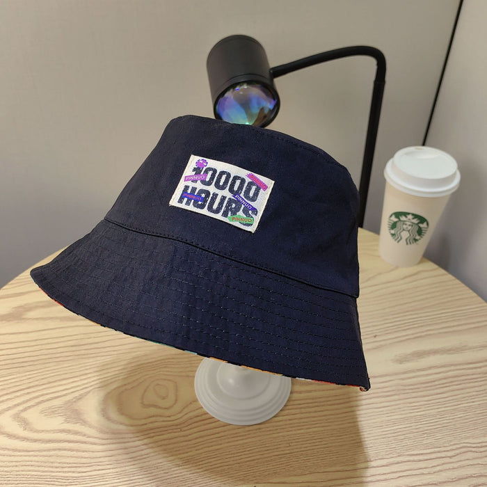 Wholesale Big Head Versatile Double sided Fisherman's Hat New Sunshade and Sunscreen Printed Letter Label Wide brimmed Basin Hat