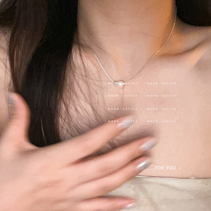 Wholesale Necklaces a pearl pendant snake bone thin chain clavicle chain niche necklace