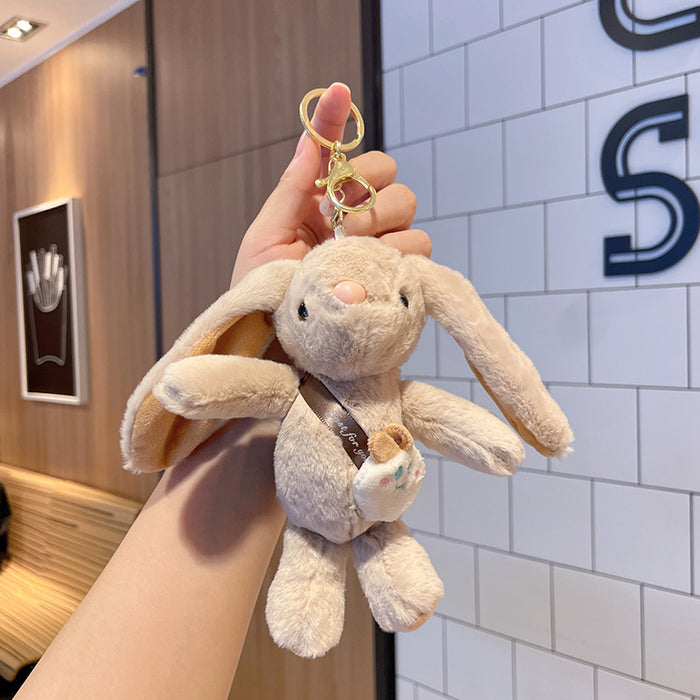 Wholesale rabbit plush pendant grab machine Doll  cartoon keychain plush toy
