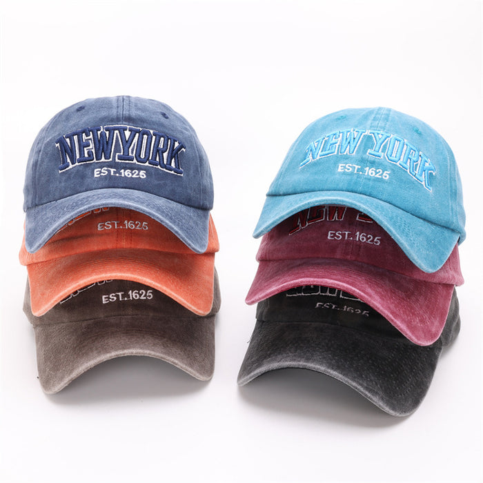 Wholesale Washed cotton hat embroidered baseball cap duckbill cap sun hat embroidered baseball sun hat
