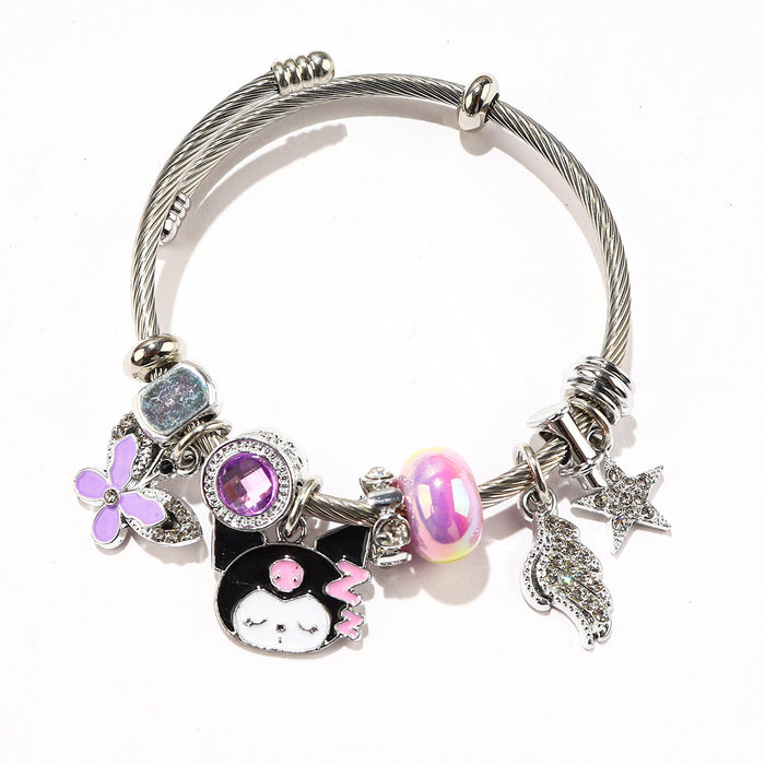 Wholesale Cartoon New Kuromi Series Diy Bracelet Fashion Girlfriend Purple Bracelet Hand Accessories Cute JDC-BT-Luman003