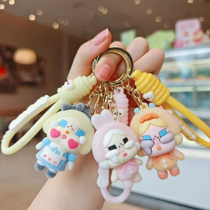Wholesale  doll key chain tears doll doll bag pendant car key chain trend flocking pendant