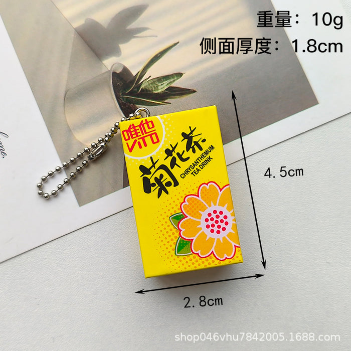 Wholesale Simulated boxed beverage bead chain pendant