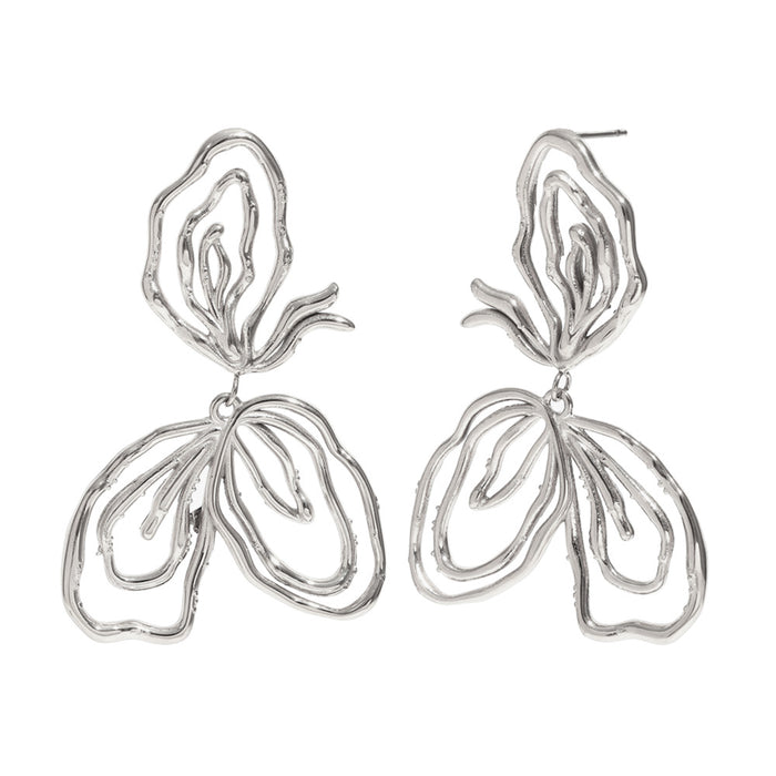 Wholesale Retro exaggerated light luxury ear accessories with stainless steel plated lines and abstract earrings