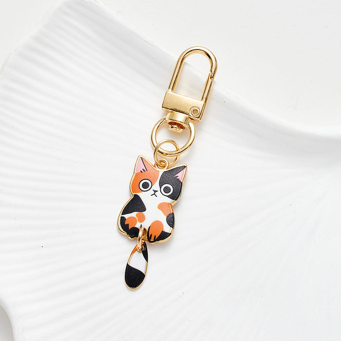 Wholesale Cute Alloy Cat Pendant Mini Car Keychain Zipper Decoration Pendant