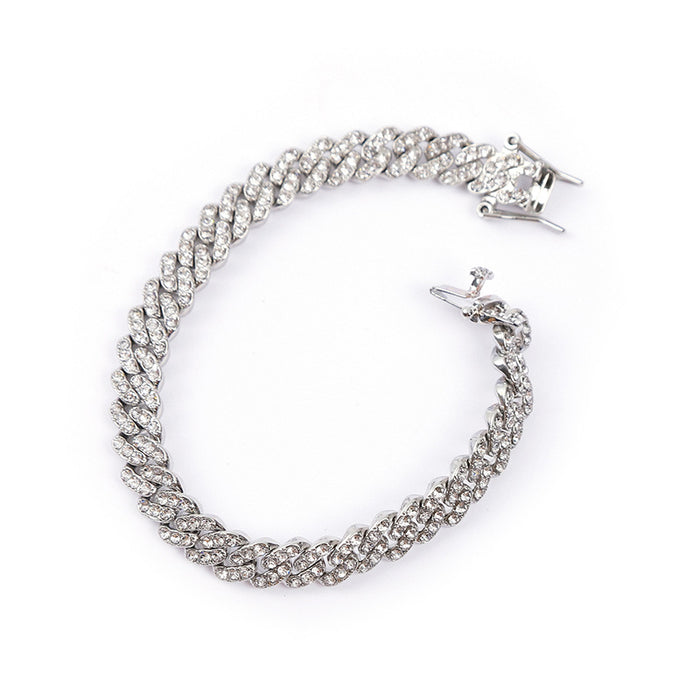 Wholesale 9mm Single Row Diamond Alloy Men's Necklace JDC-NE-QingR013