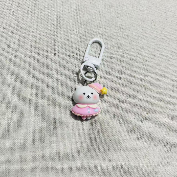 Wholesale Cute Cartoon Animal Keychain Bag Charm Resin Plastic For Student Backpacks And Girls Purses Fashion Accessory Gift