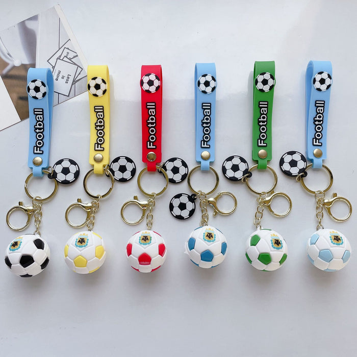 Wholesale epoxy team football keychain pendant bag car key chain accessories gift