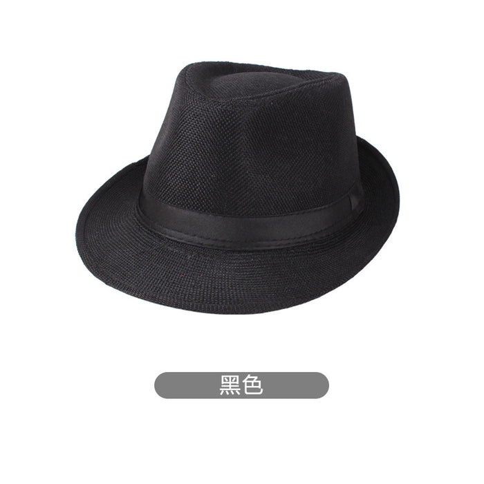 Wholesale Spring and Summer Hats Men's Solid Color Linen Hats Casual Couple Hats Sun Hats Jazz Hats Straw Hats Sunshade JDC-SH-DG002