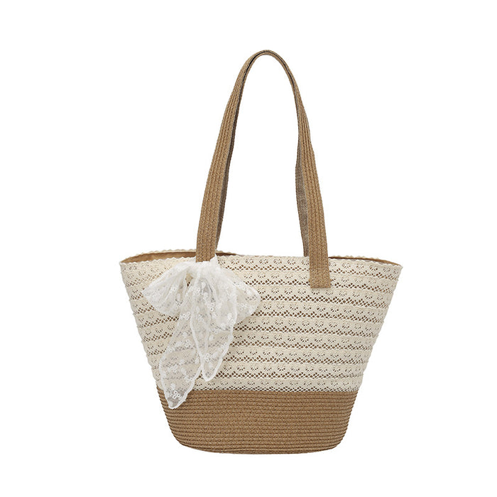Wholesale Trendy Summer Woven Tote Bag Beach Vacation Everyday Fashion Accessory