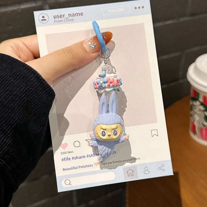 Wholesale Lazy Yoga Series Mobile Phone Chain Stuffed Trendy Light Luxury Bag Pendant Car Keychain