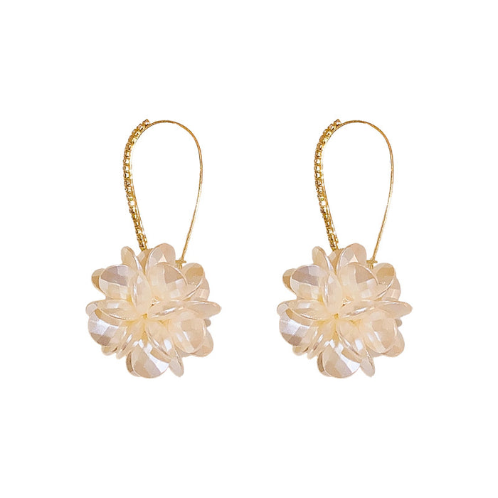 Wholesale Acrylic Flower Diamond Long Ear Hook Earrings Petal Earrings for Women