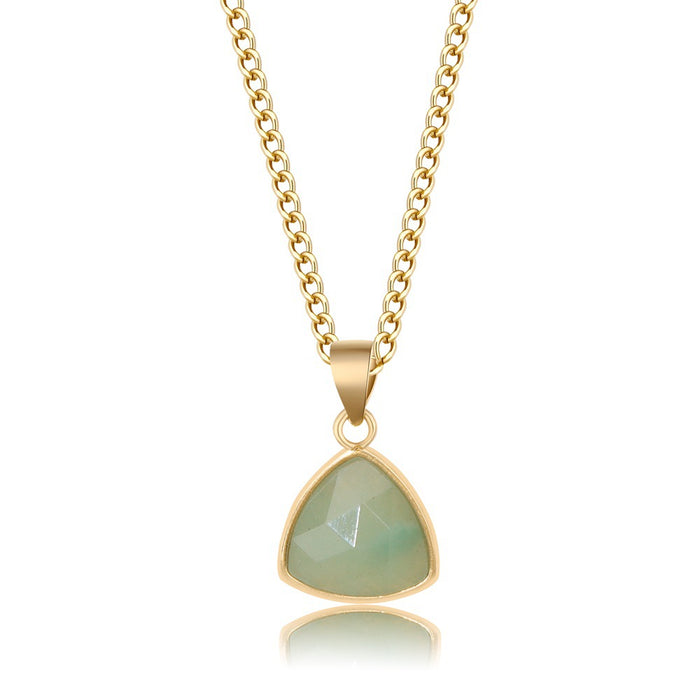 Wholesale Triangular stone pendant necklace