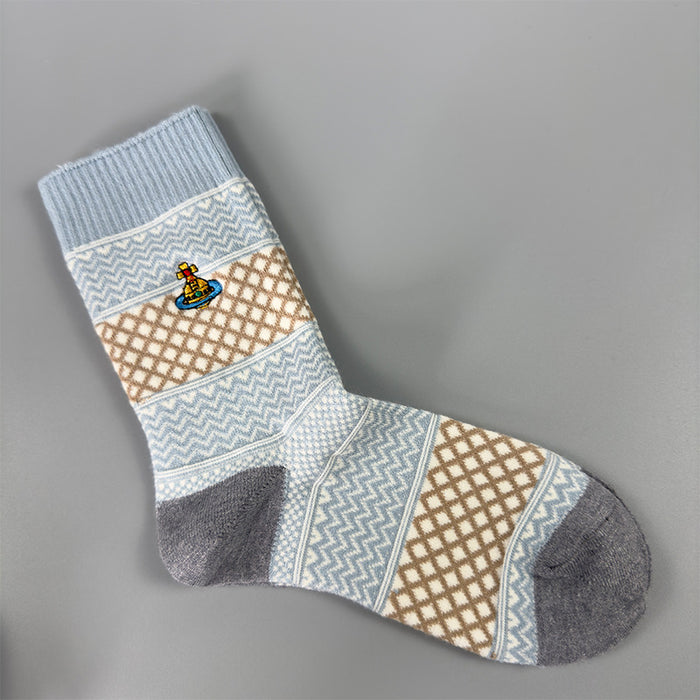 Wholesale Socks children embroidery retro warm wool socks thick outer wear