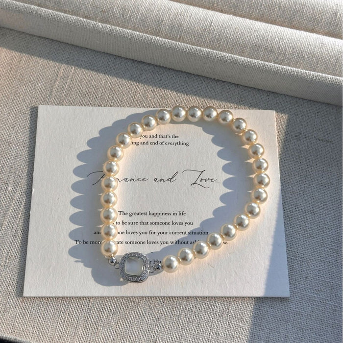 Wholesale Fashionable retro pearl double-layer women's light luxury temperament, high-end sense, niche personality pearl bracelet