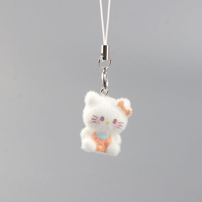 Wholesale plush cat pendant cute girly keychain for bags and phone