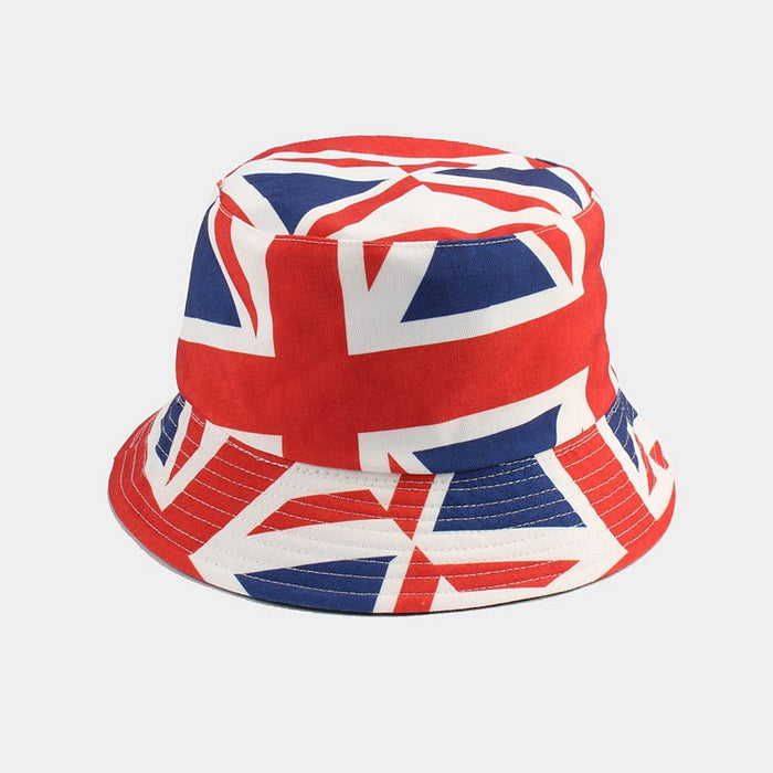 Wholesale Summer World Cup National Flags Pattern Double-Sided Bucket Fashionhat for Men and Women