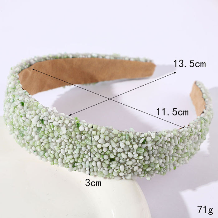 Wholesale Retro full diamond headband light luxury wide edge skull heightening personality super flash elegant headdress