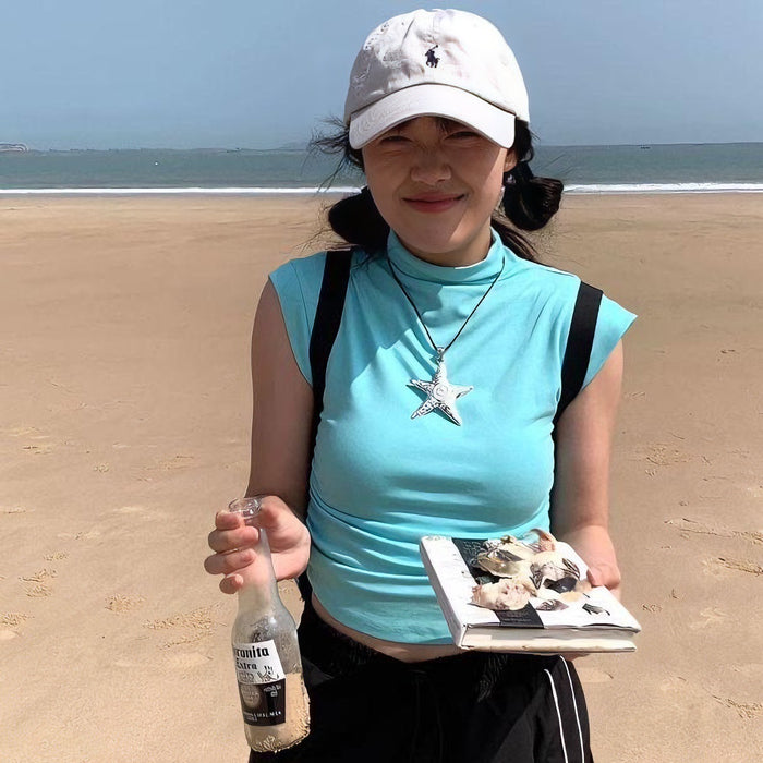 Wholesale Big Five-Pointed Star Necklace  Exaggerated Starfish Clavicle Chain