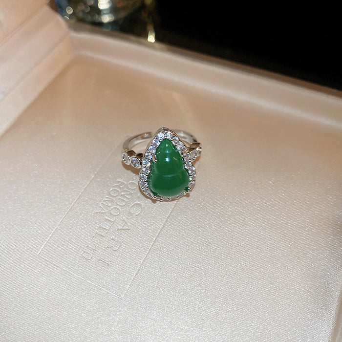 Wholesale Zircon diamond geometric love open ring sweet niche fresh index finger ring fashion high-end jewelry