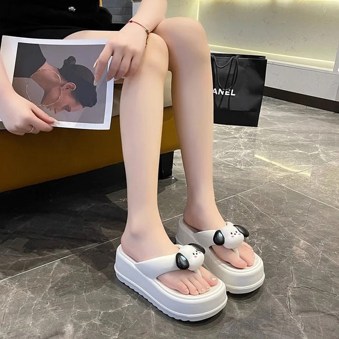 Wholesale anti odor non slip cute cartoon thick soled flip flops