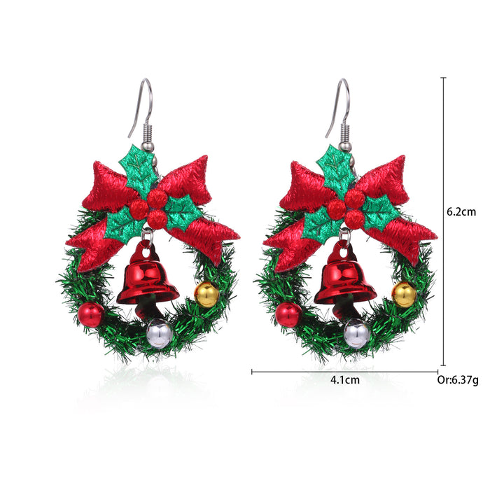 Wholesale Alloy bell snowman elk gingerbread man earrings Christmas earrings