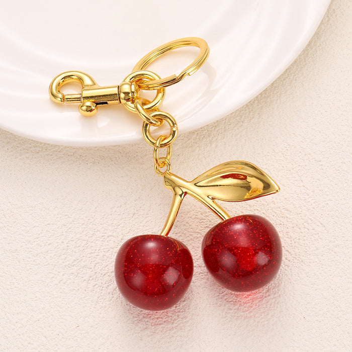 Wholesale Fruit Shaped Metal Keychain Decorative Bag Charm MOQ≥2