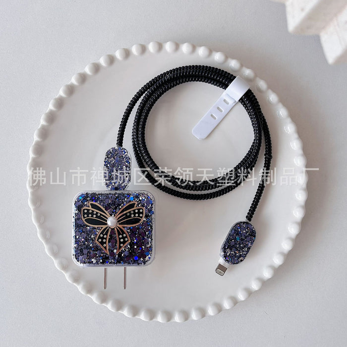 Wholesale 5pcs/ set Bow-shaped glitter charger case 20W