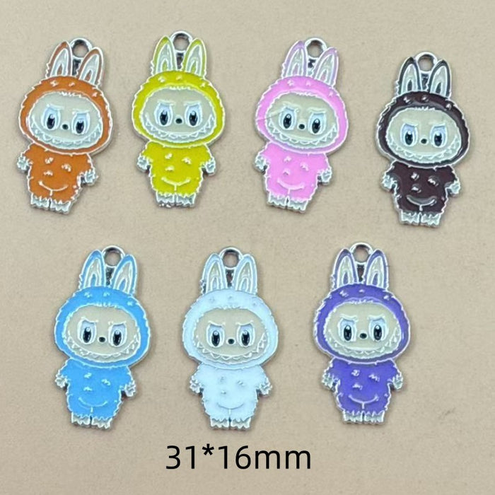 Wholesale 10pcs Silver Cartoon DIY Alloy Necklace  Earrings  Keychain Pendant