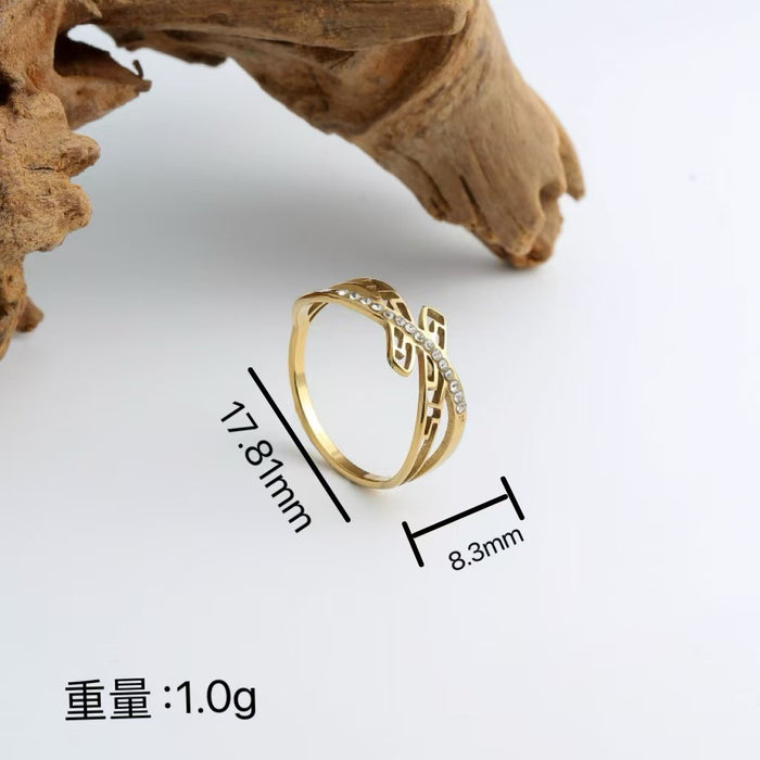 Wholesale ring jewelry titanium steel ring color retention gold plating women's ring