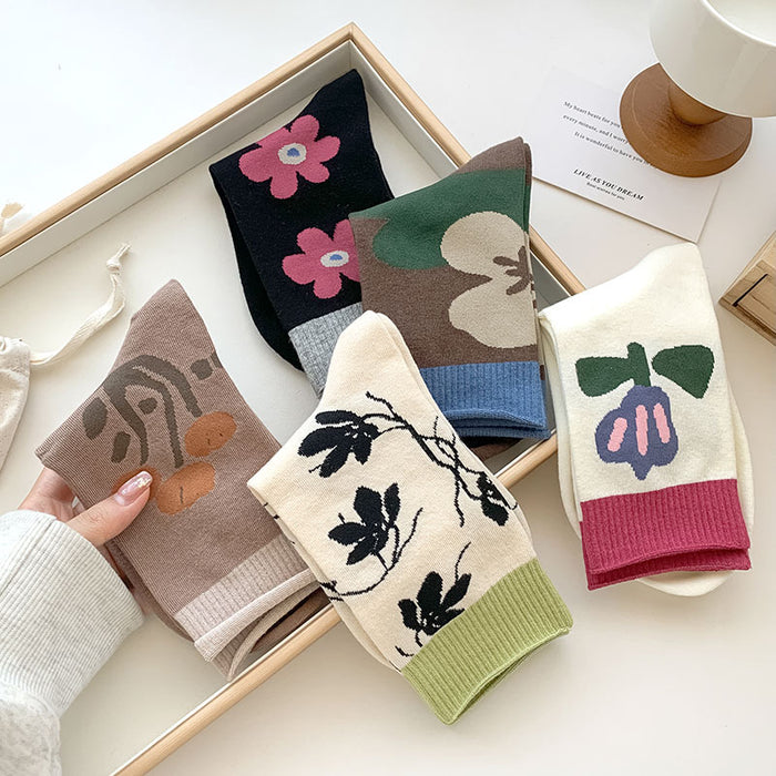 Wholesale New mid tube boneless socks, niche trend, personalized stacking socks, cotton