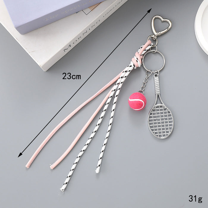 Wholesale Leather bow heart pendant luggage keychain lanyard accessories single buckle tassel pendant accessories