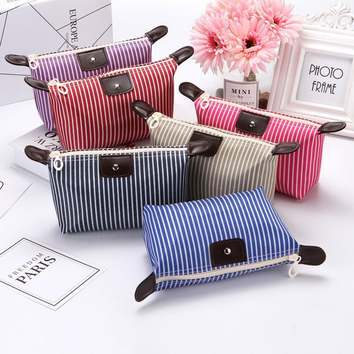 Wholesale Striped Dumpling Cosmetic Bag Dumpling Bag Folding JDC-CB-Xiangz002